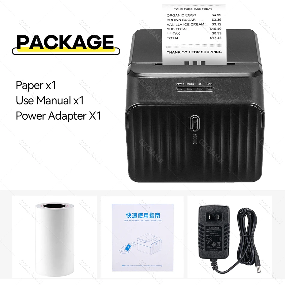 GZQIANJI Mini Desktop Pos Label Receipt Thermal Printer 2inch 58mm Bluetooth Impressora Express Barcode принтер Impresora Handy