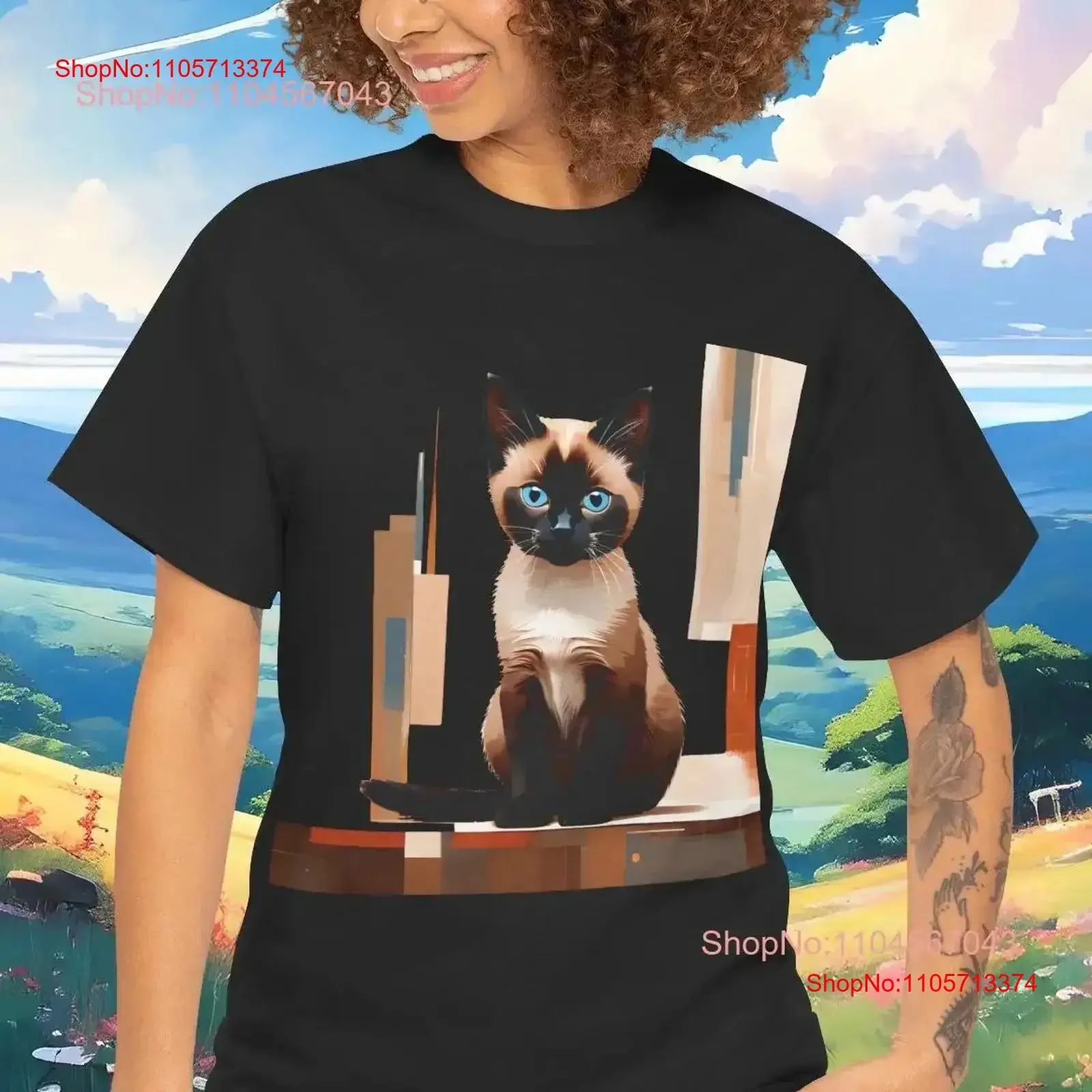Siamese Cat T Shirt GifT Mid Century Modern Clothing Colorful Heavy Cotton Catful Petful That Go Hard vintage Washed Soft