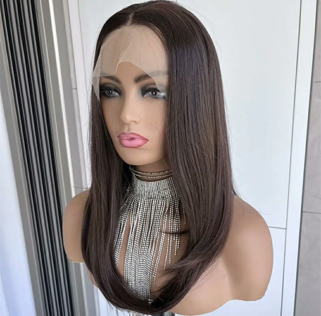 

Brown HD Front Lace Free Part Blend Highlights