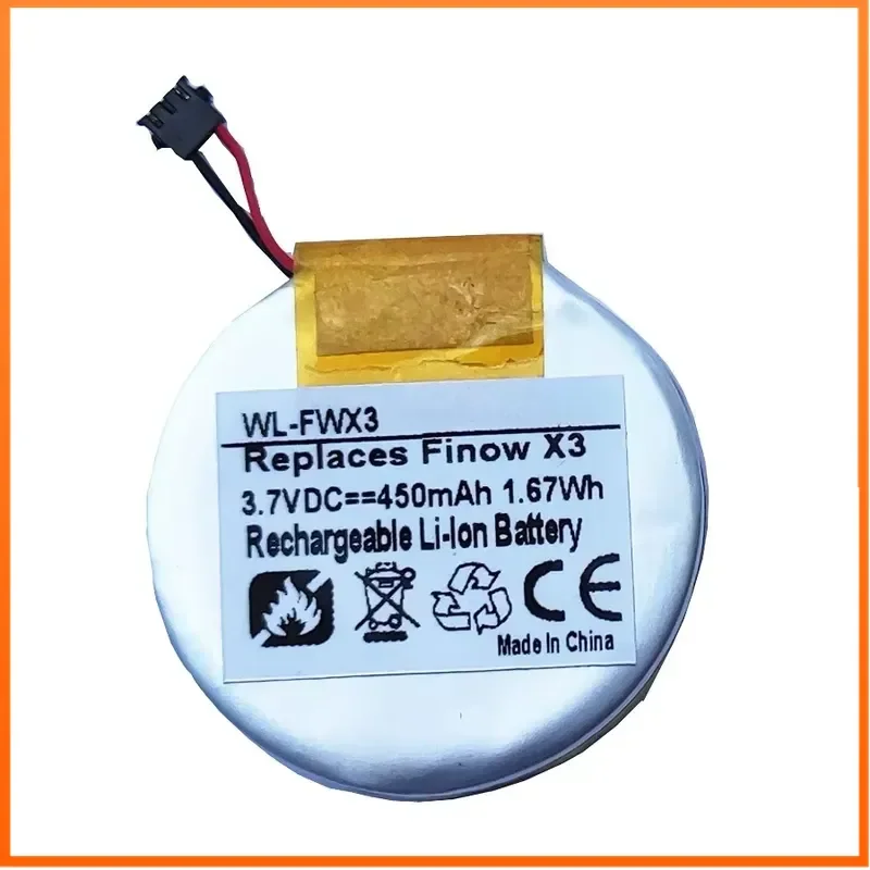3.7V 450mAh WL-FWX3 Smartwatch Rechargeable Lithium Ion Battery for Finow X3 X5 GRP443535