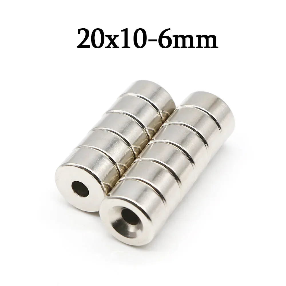 20x10-6mm Super Strong Round Neodymium Magnet Powerful with holes Magnets N35 small Permanent Magnetic NdfeB Refrigerator Magnet