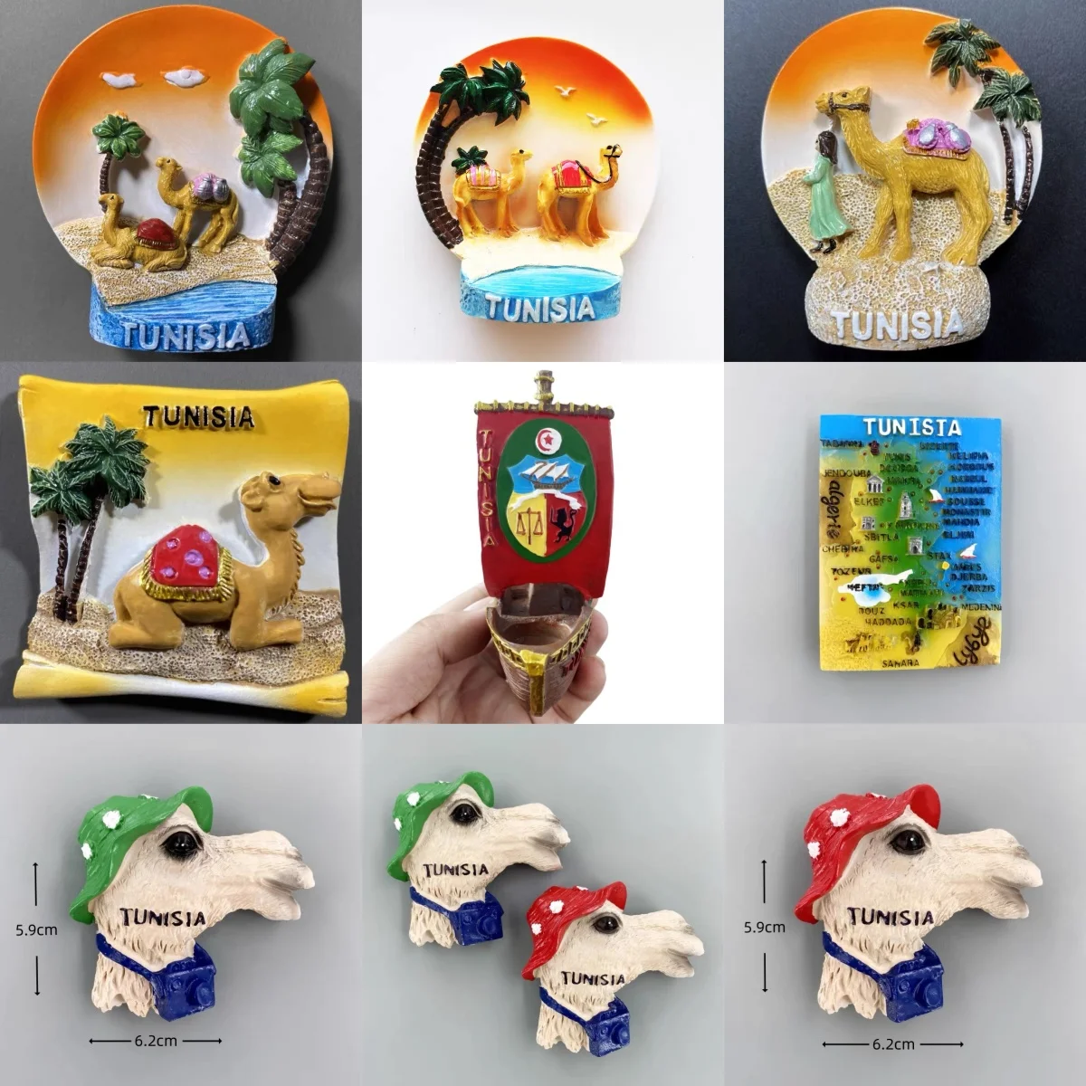 Tunisia Travel Souvenir Fridge Magnet, 3D Fridge Magnet, Handmade Fridge Magnet, Decorative Fridge Magnet