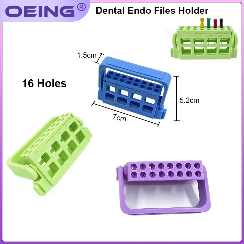 16 Holes Root Canal File Block Holder Portable Dental Endo Files Holder Autoclavable Drill Storage Stand Endo Tray Dental Tools