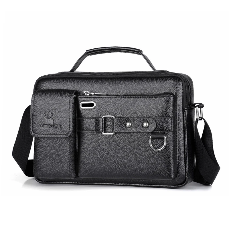 Men Cross body Messenger Bag Handbag Business Briefcases Laptop Retro Office PU Leather Male Top Handle One Shoulder Bag