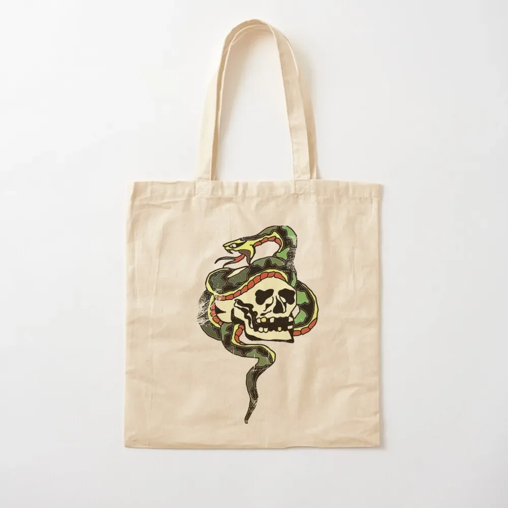 

Skull & Snake Traditional Tattoo Tote Bag Big bag Fabric bag Cloth bags