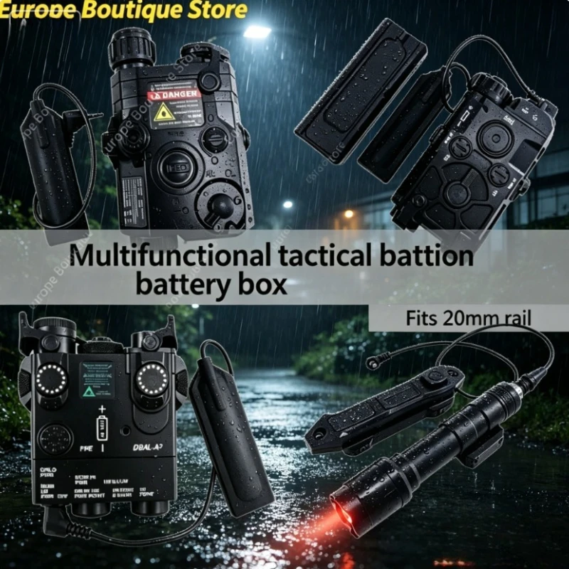 

Multi-Function PEQ-15 DBAL-A2 OGL Battery Case Green IR Laser Flashlight Strobe Tail Switch Rail Model Parts