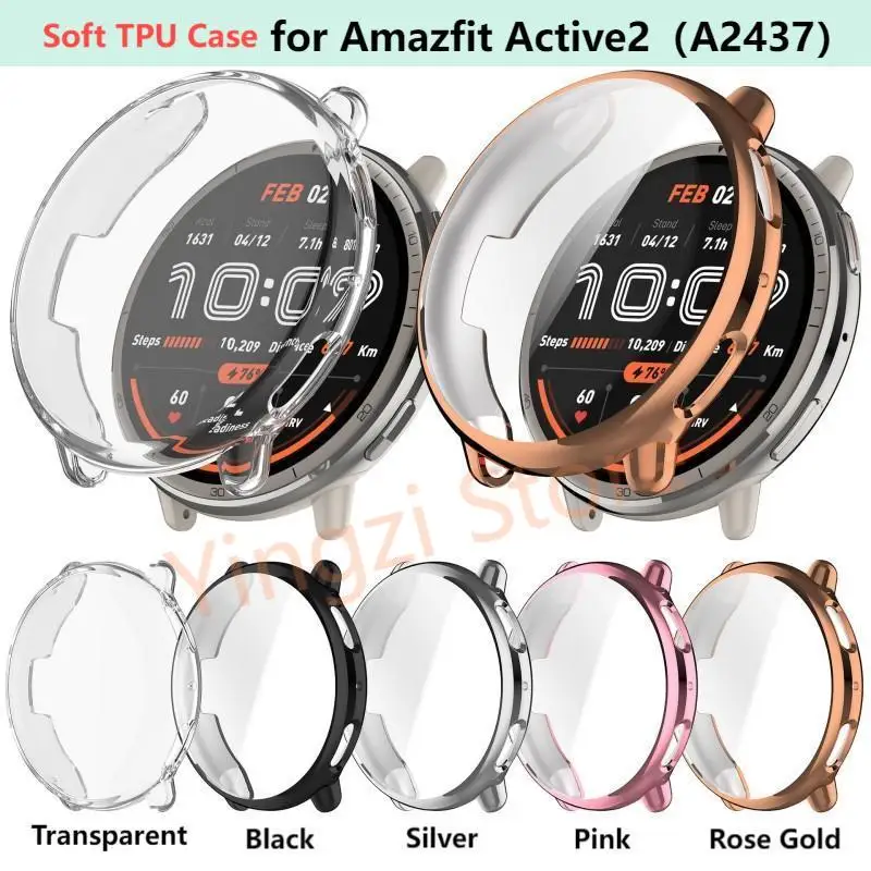 

Полный чехол из ТПУ с покрытием для Amazfit Active2 (A2437) ремешок для умных часов, защитный мягкий бампер, аксессуары Huami
