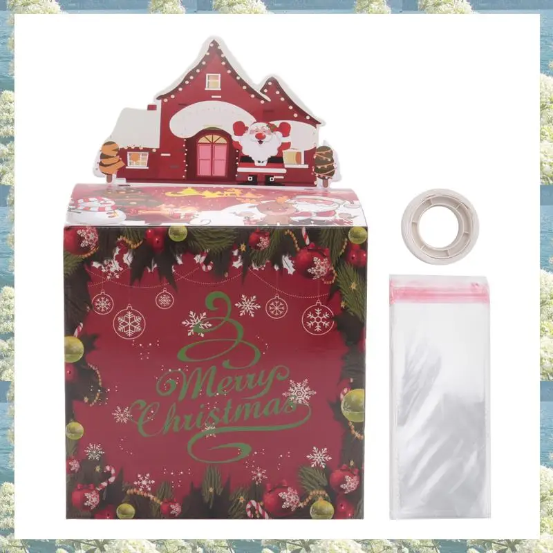 

Best Of 2025-Christmas Box Fun Cash Gift Christmas Money Box Set With 30 Transparent Bags, Perfect Surprise For Kids & Adults