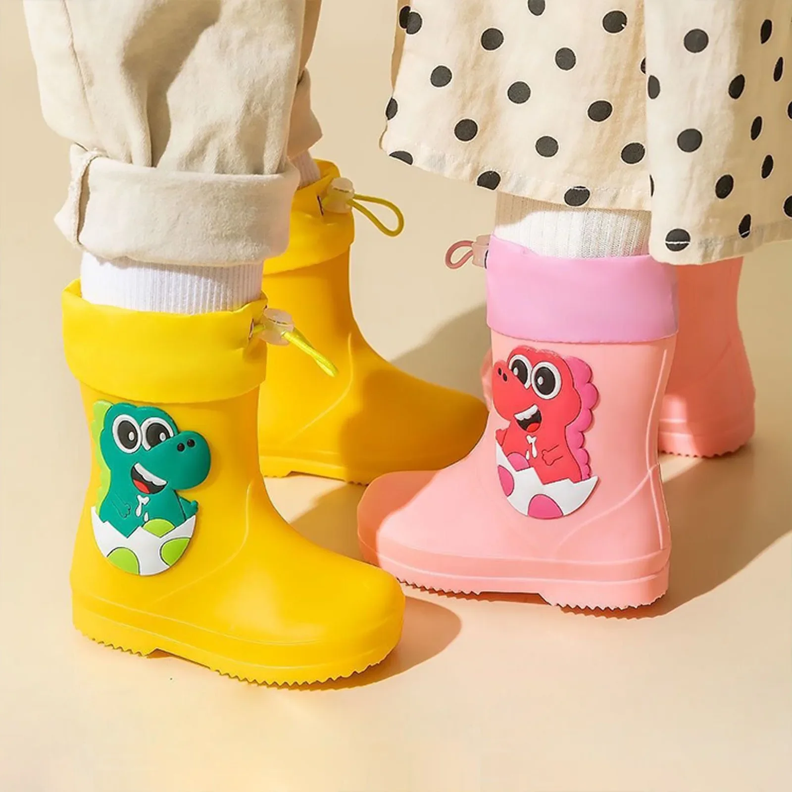 

Lovely Cartoon Baby Boys Girls Water Shoes Rain Boots Kids Waterproof High Quality Lightweight Non-slip Children Rainboots New