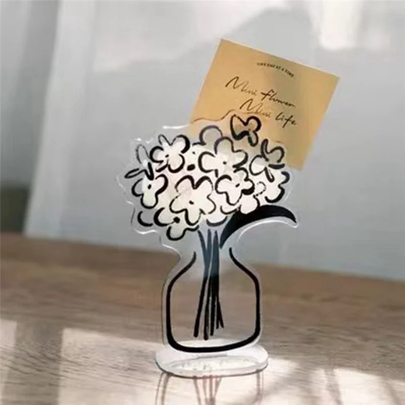 ABFM-Flower Ornament Notizclip Advanced Dark Wind Flower Convenience Folder File Message Photo Message Ornament