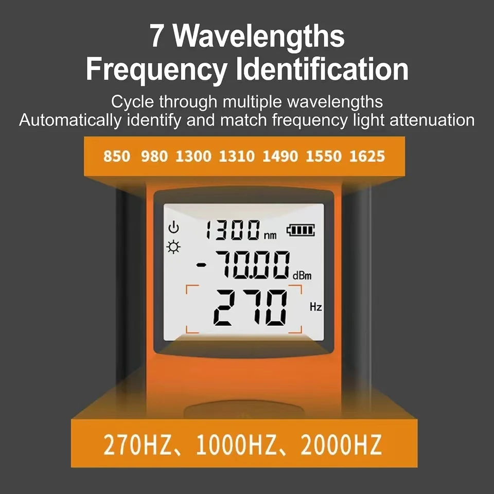 G10 Optical Power Meter High Precision Rechargeable Battery Fiber Optic Power Meter With Flash Light OPM