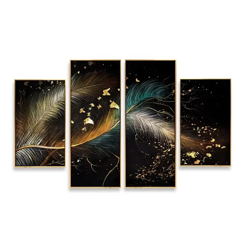 Wholesale Wall Art Abstract Landscape Prints 4 Piece Oil Decorative Canvas Painting Abstract Home Modern Paintings