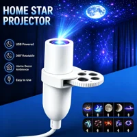 Mini USB Galaxy Star Projector Light 360° Adjustable Night Light Atmosphere Lights For Bedroom Romantic Night Birthday Party Use