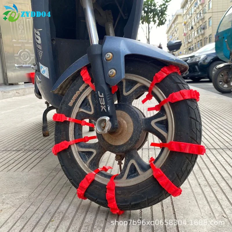 ●10/20pcs Anti-Skid Snow Chains For Motorcycles Bicycles Winter Tire Wheels Non-slip Cable Ties Motorbike Emergency Tire Chain