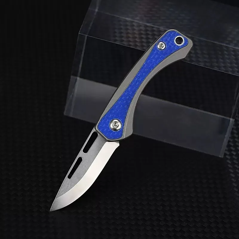 Nuovo mini coltello pieghevole portatile D2 Lama in lega di titanio Maniglia Tasca Sopravvivenza Tattica di caccia Utilità Coltelli da frutta Strumento EDC
