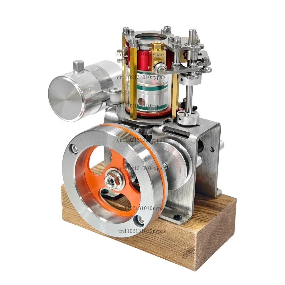 16CC Vertical Engine Model Transparent Cylinder Metal Single Cylinder Four-stroke Water-cooled Heat Dissipation Engine Model Toy