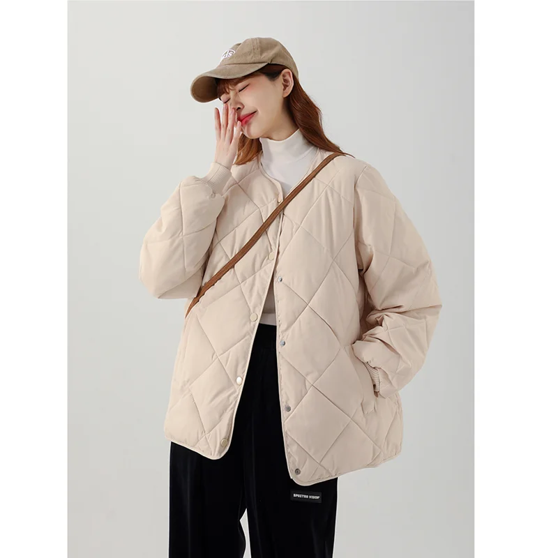 Thin and Light Down Jacket Women Coat Fashion Streetwear Cotton-padded Jacket Feather Female Winter Short Outwear Warm Jacket