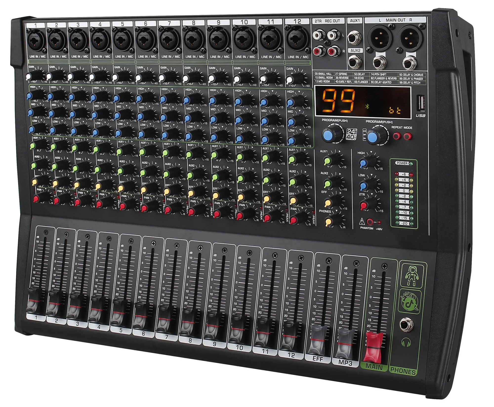 Xtuga GLB1208 Professional Factory Signature 12 Channels Audio Mixer