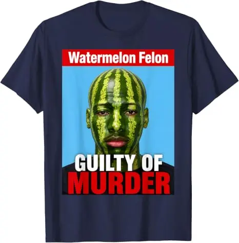 Watermelon Felon Shirt Watermelon Felon Guilty of Murder T-Shirt Baumwolle Y2k Streetwear Kleidung Humor Ästhetische Grafikbekleidung – Detail 10