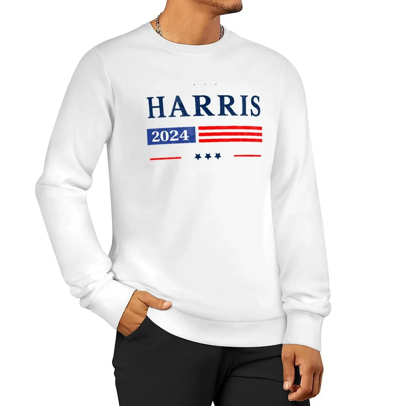 

Kamala Harris 2024 President American Flag Vintage Pro USA Distressed Sweatshirt anime clothing streetwear men new sweatshirts