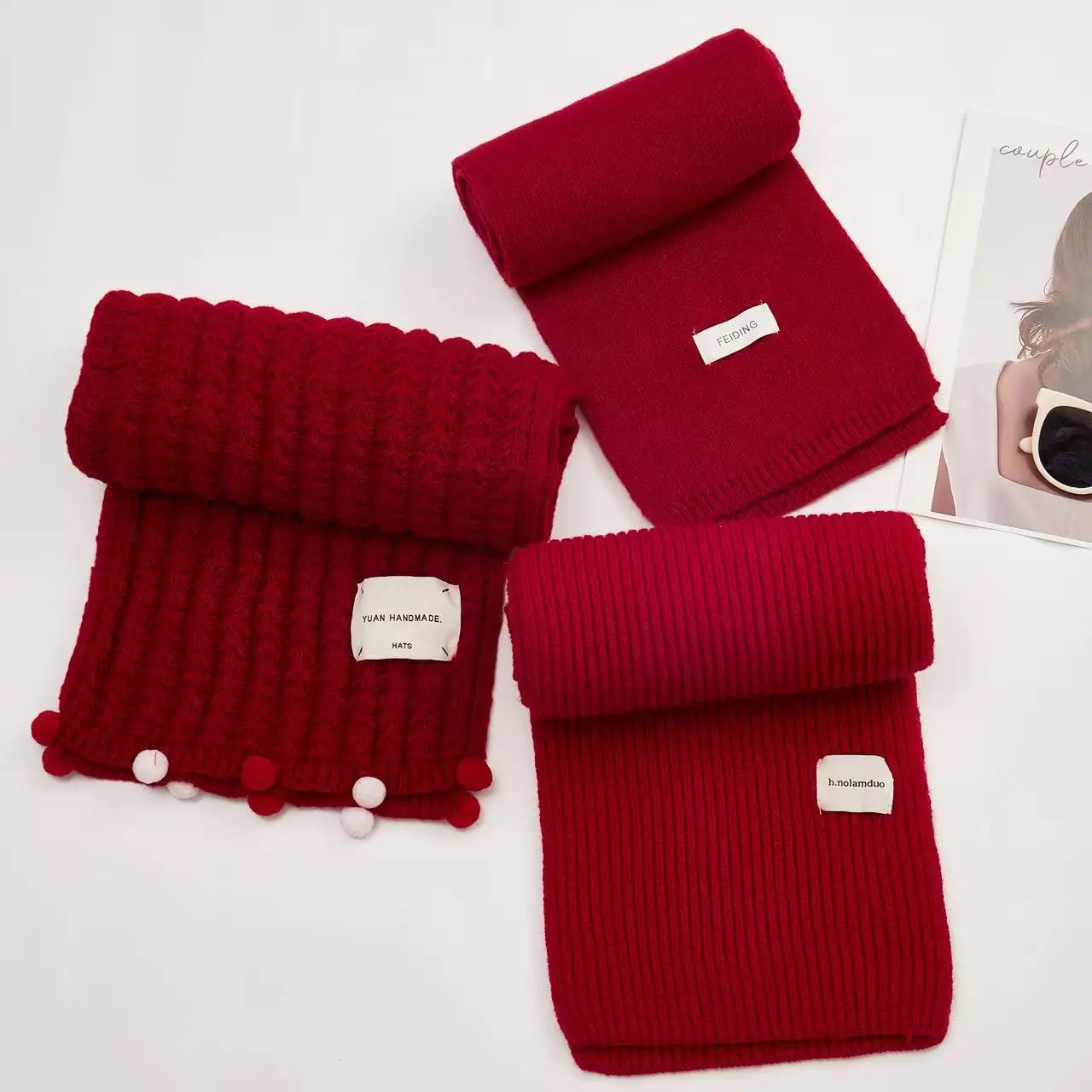 أزياء الاسكتلندية نمط الترتان وشاح أحمر دافئ للنساء منقوشة لينة طويلة التفاف شال عيد الميلاد يوم لصديقة زوجة أمي