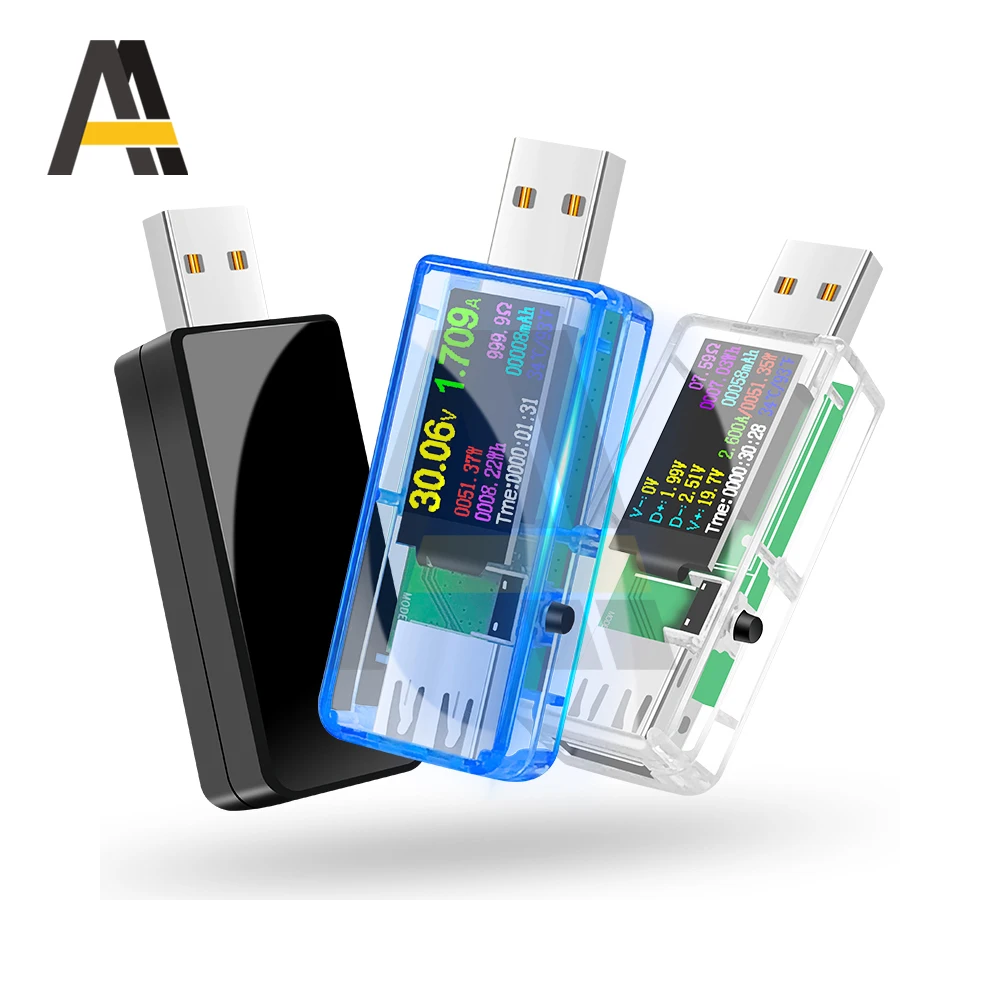 U96 13 في 1 USB تستر مؤشر الجهد الحالي مقياس التيار الكهربائي مقياس الطاقة تهمة تيار مستمر رقمي متعدد الفولتميتر Wattmeter