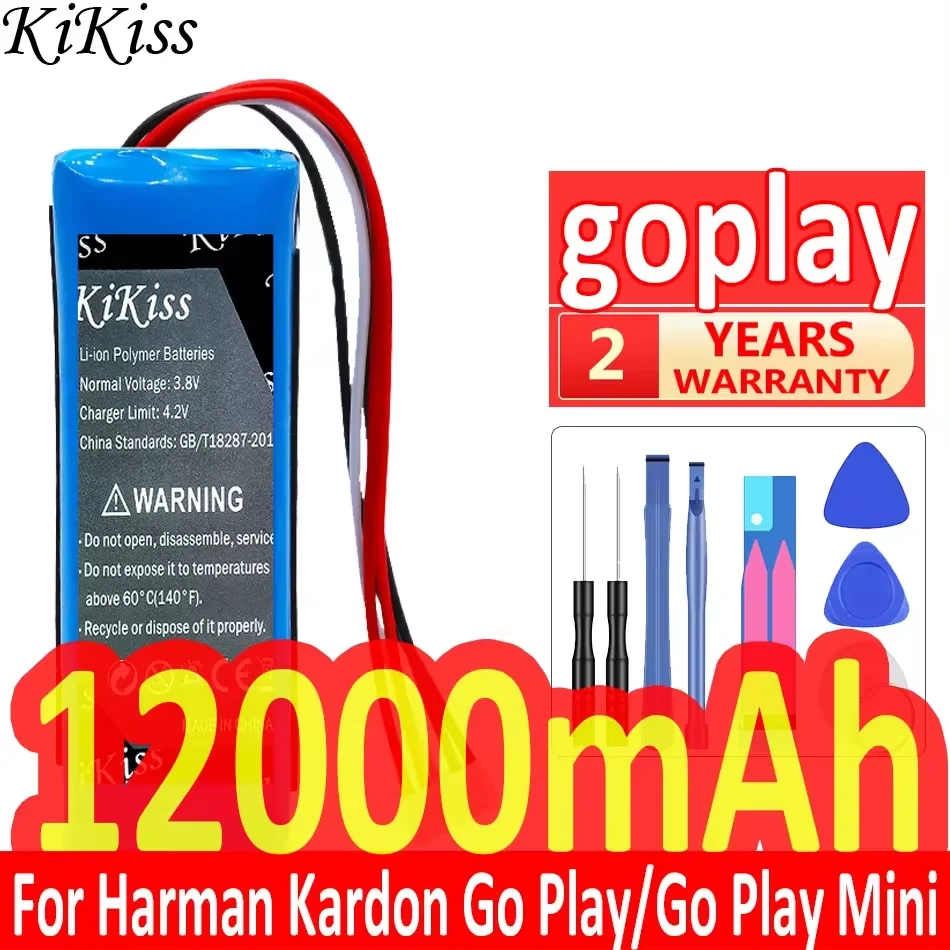 

12000mAh KiKiss Replacement Battery for Harman/Kardon Go Play, GoPlay Go Play Mini GoPlay Mini Batteries + Free Tools