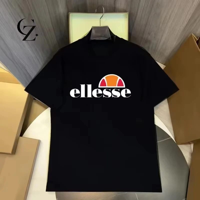 Image of 2026 Y2K Luxus Sommer Freizeit T-Shirt mit Schriftzug – Oversized Baumwoll-T-Shirt mit kurzen Ärmeln, neutrales lässiges Oberteil, großer Rundhalsausschnitt, modisches T-Shirt