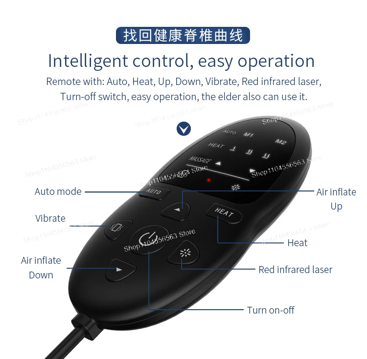 Massageador de coluna lombar pescoço tração lombar multifuncional inflável compressa quente vibração pressão de ar massageador de cintura quente