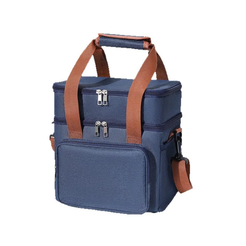 

Outdoor Picnic Thermal Insulation Lunch Bag - Double-layer Heightened Big Ice Messenger Bento Bag
