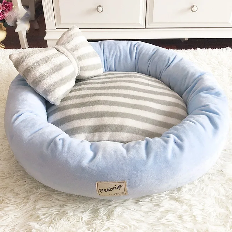 Winter Plush Insulation Circular Pet Litter Mat Dog Bed Soft Comfortable Thickened PP Cotton Breathable Cat Bed Dog Accessories