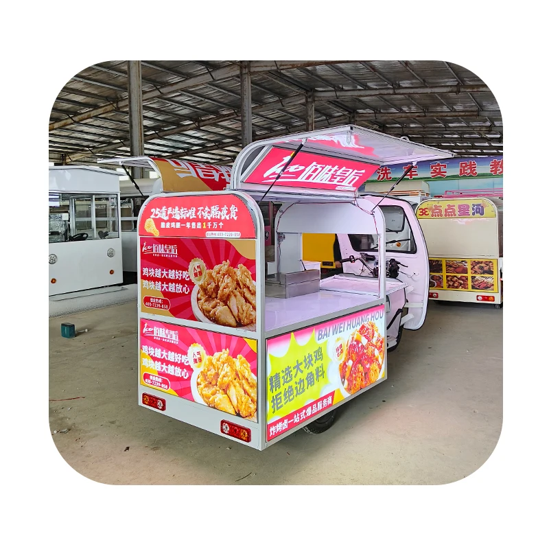custom.Food Street Stall Food Truck Outdoor Mobile Three-wheeled Food Truck