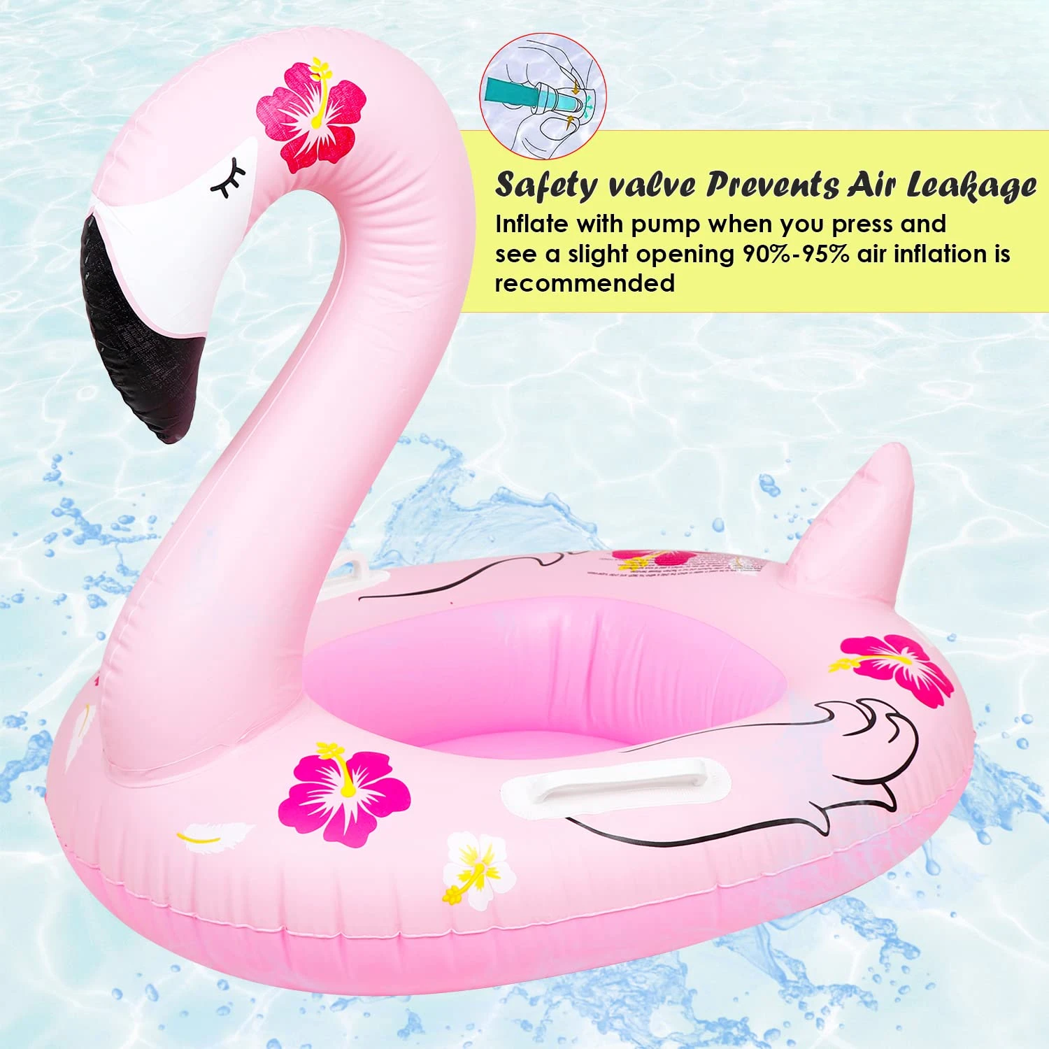 Letni dmuchany fotelik do pływania w kształcie flaminga, koło do pływania dla niemowląt, dmuchane koło do pływania do basenu na zewnątrz, zabawki do wody.