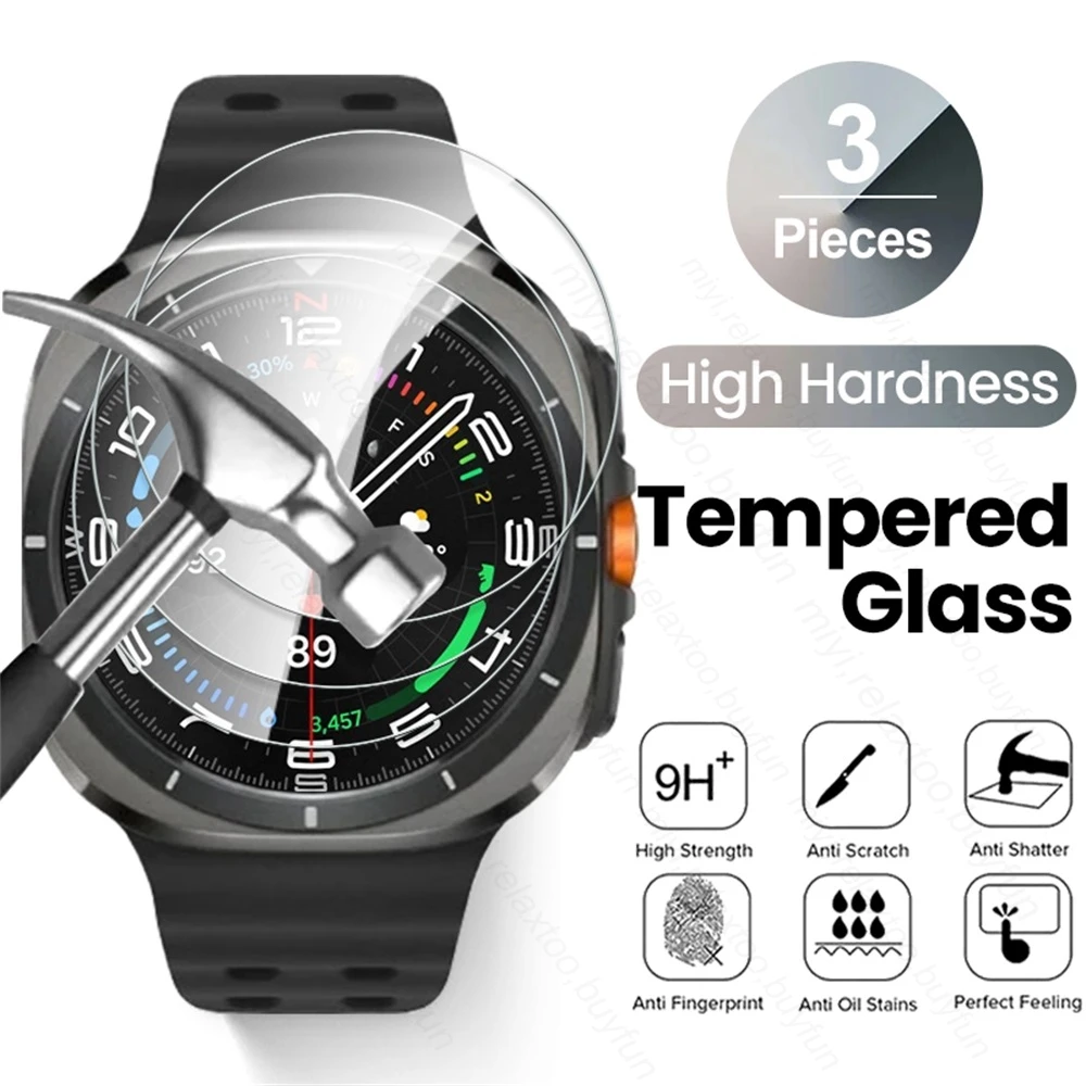 3Pcs Protective Glass on for Samsung Watch7 Watch 7 Ultra 45/44/40MM 2024 Smartwatch 9H Screen Protector Explosion-Proof HD Film