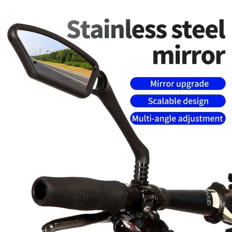 Bicycle  Rearview Mirror 360 Degree Adjustable Lightweight Wide Angle Rotatable  Bike Mirror Handlebar Bike Rearview Mirror HD