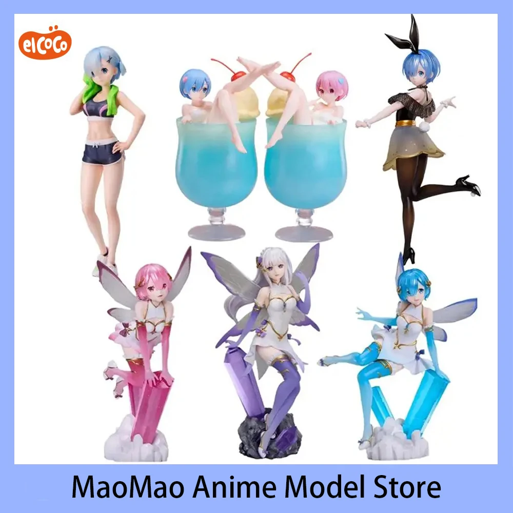 متوفر في المخزون الأصلي elCOCO رام كريم الصودا ريم ملابس رياضية إميليا جوهرة الأميرة 1/7 أنيمي الشكل البلاستيكية نموذج اللعب جمع الحلي