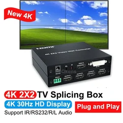 4K@30hz 2x2 DVI HDMI Video Wall Controller Multi Screen Splicing Box 1080P@60hz 1x2 1x3 1x4 4x1 1 In 4 Out TV Splicer Processor