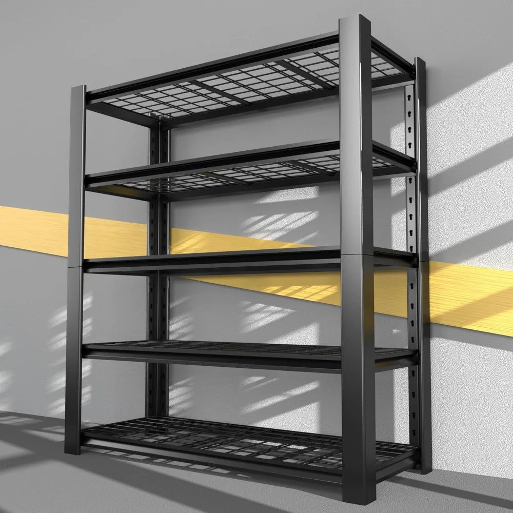 

5-Tier Heavy Duty Garage Shelving Unit with Wire Shelves,3000 LBS Capacity Metal Storage Rack 76"H x 60"W x 24"D,Adjustable Bolt