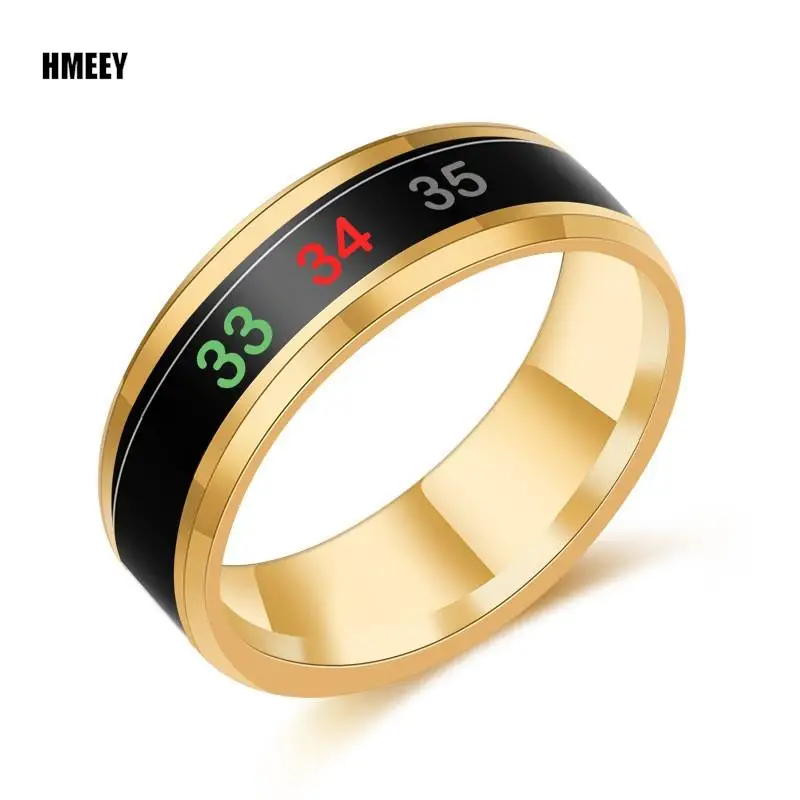 Anillo sensible a la temperatura para hombre y mujer, joya inteligente de acero de titanio con sensibilidad al estado de ánimo y resistente al agua,