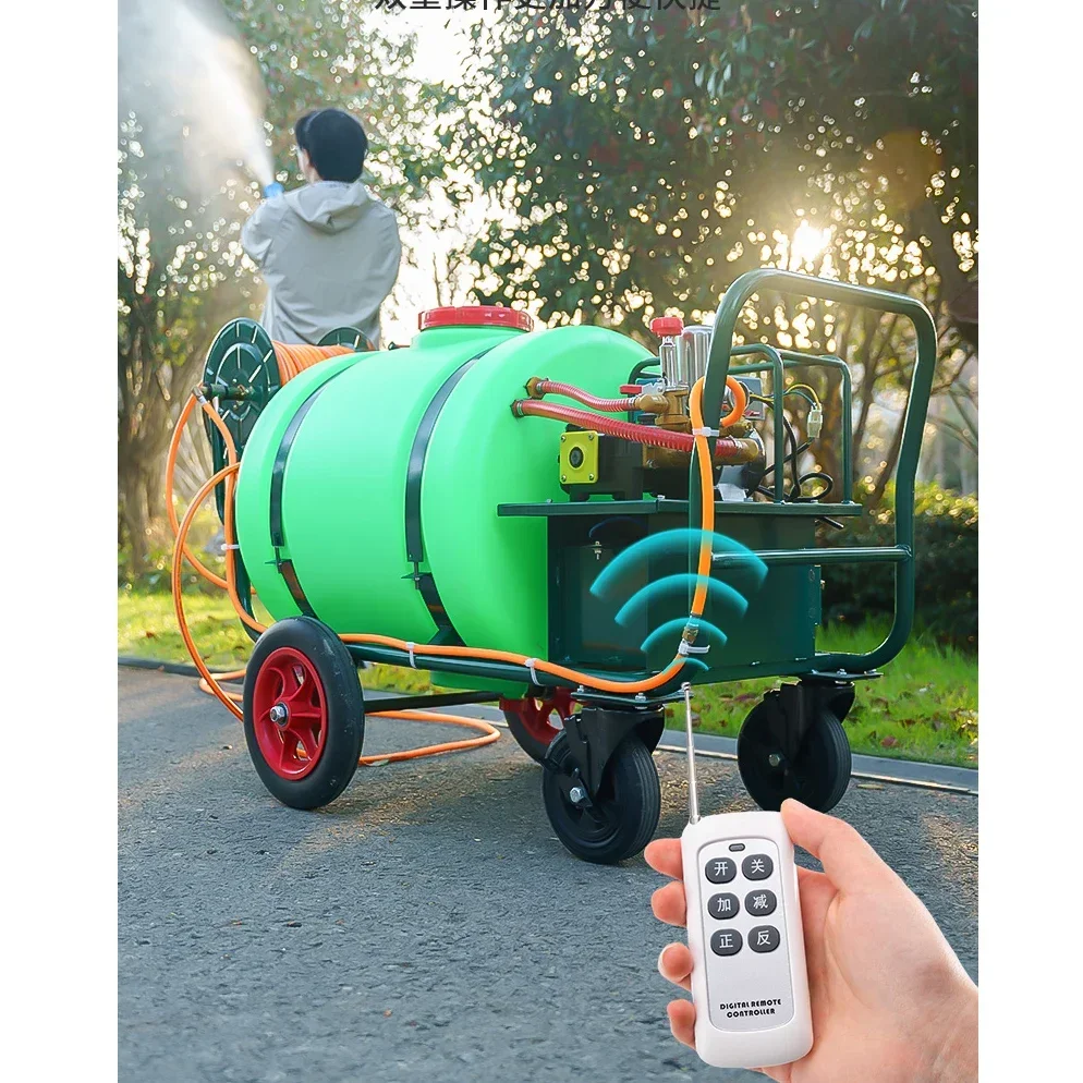 portable160L Farmland Agricultural Use Pesticide Wheelbarrow Trolley Gasoline Engine 48V battery  charge powered Power Sprayer