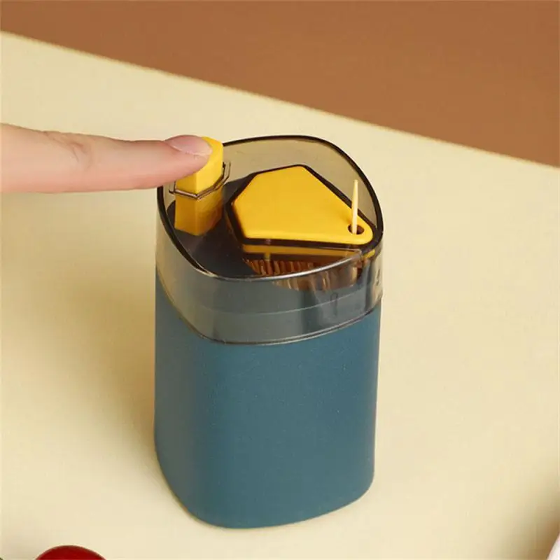 Automatic Toothpick Holder Box Container Household Table Toothpick Storage Box Toothpick Dispenser Fruit Fork Boxes Organizer