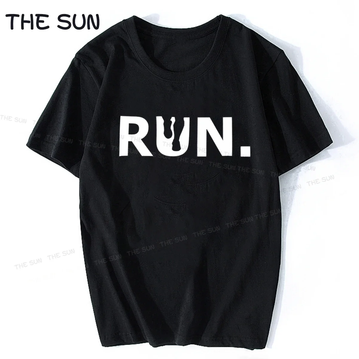 Run Running Sport Mens Ladies Marathon Running O-Neck T Shirt Men Casual Short Sleeve Tees Tops Camisetas Mujer cotton