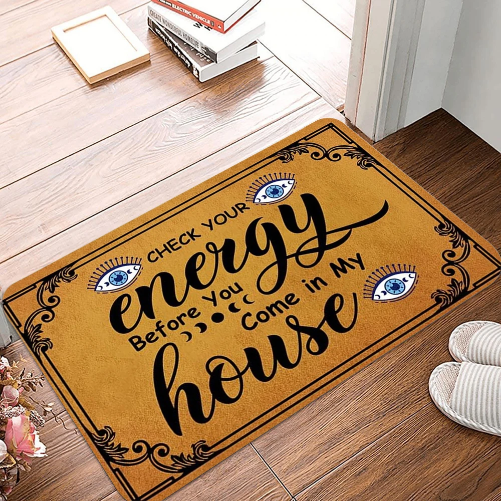 Überprüfen Sie Ihre Energie, bevor Sie in meinem Haus kommen. Fußmatte, rutschfester Bodenmatten-Teppich für Zuhause, Wohnzimmer, Schlafzimmer, Küche – Detail 8
