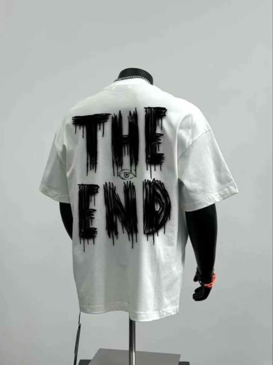 Men's Casual T-Shirt Print,Spring Summer New T-shirts Y2K High Street Punk European American Men Retro