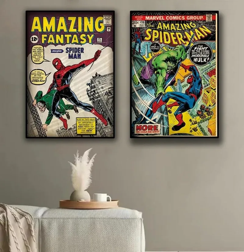 

Classics Marvel Spider-Man Waterproof Wall Art Movie Posters High Quality Print Poster for Living Bedroom Retro Room Decor Gift