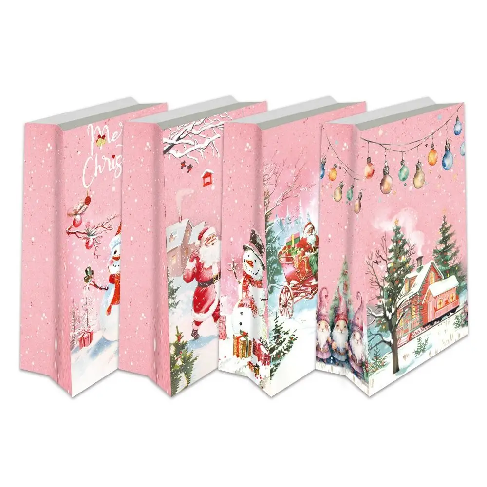 Snowflake Christmas Candy Gift Box Santa Claus Dust prevention Snack Packing Bag Snowman Paper Christmas Paper Packaging Bag