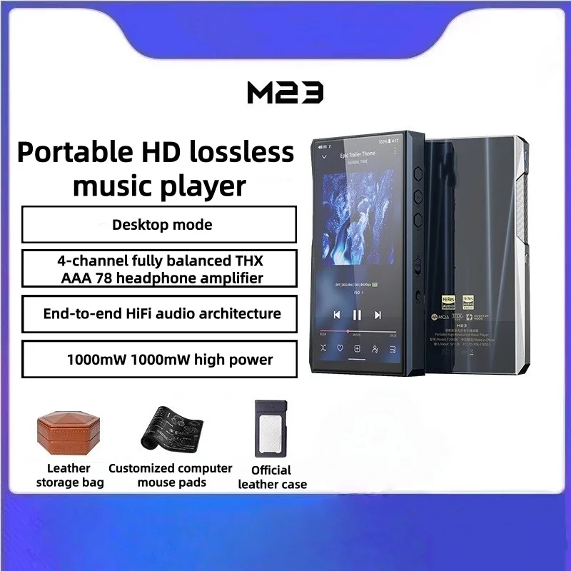 

Портативный Hi-Fi музыкальный USB-DAC M23 Hi-Res на Android с Bluetooth, MQA, PEQ, THX, усилителем AAA78 1000мВт+1000мВт, AK4191EQ + AK4499EX, двойным Type-C