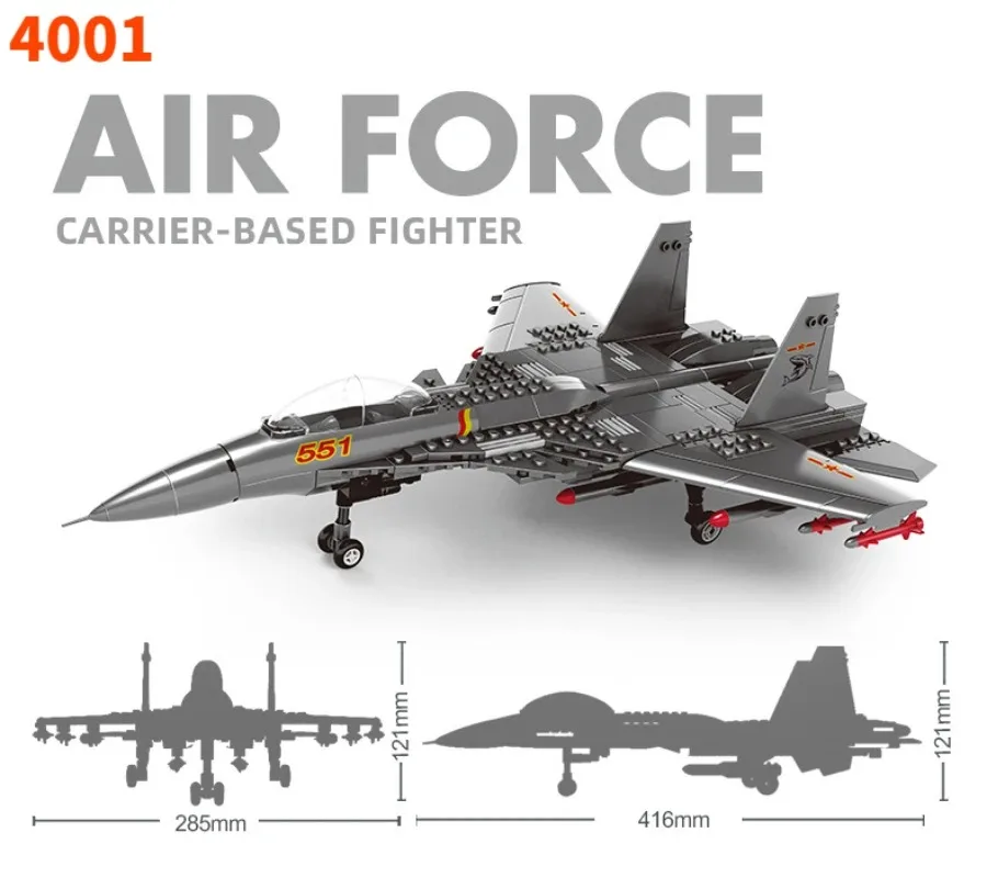 J-15 military combat aircraft carrier based aircraft small particle building block model children's puzzle building block toys