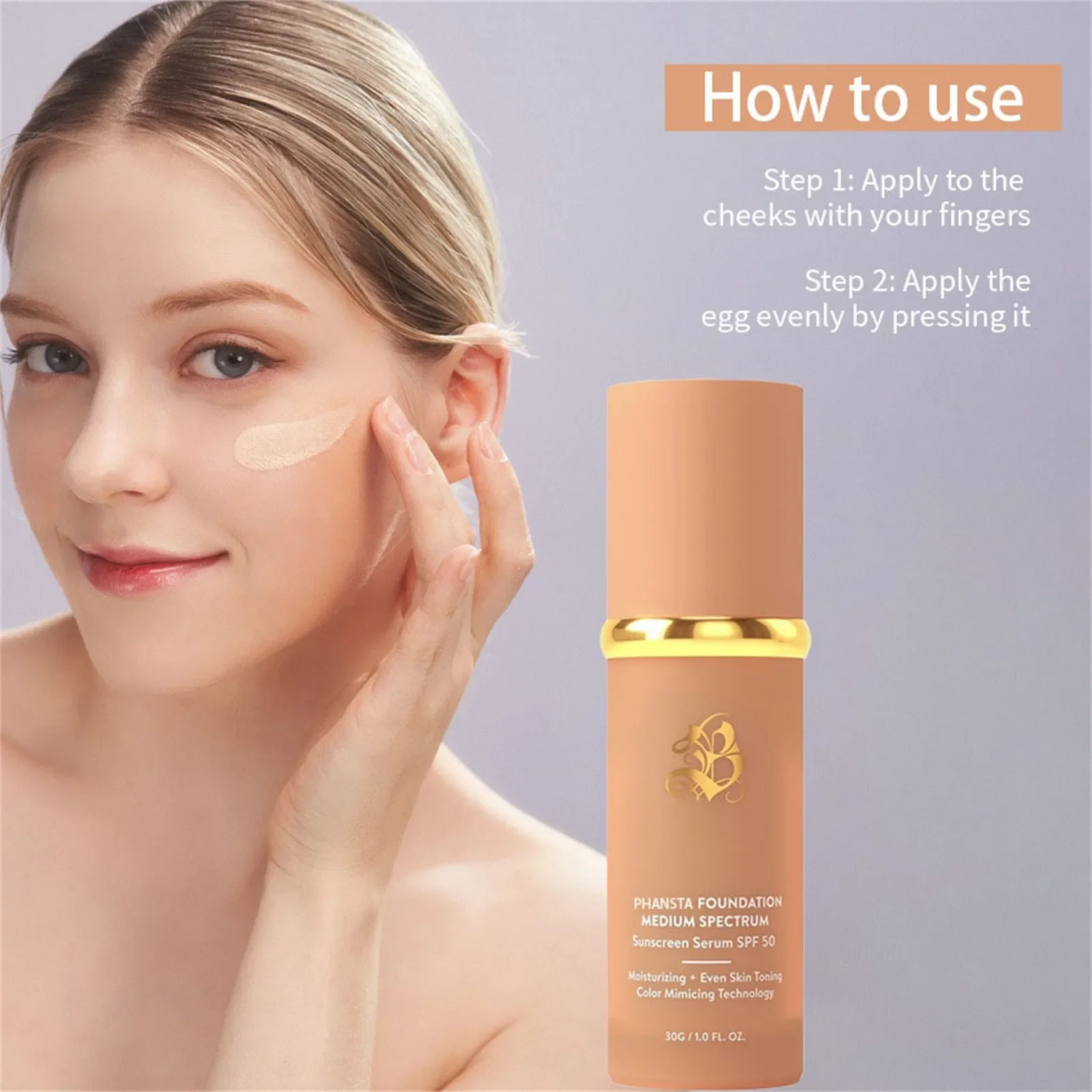 Biomimic Foundation 4 In 1 Spectrums Biomimic Light Spectrums Concealing Foundation, Moisturizing Sunscreen SPF 50+