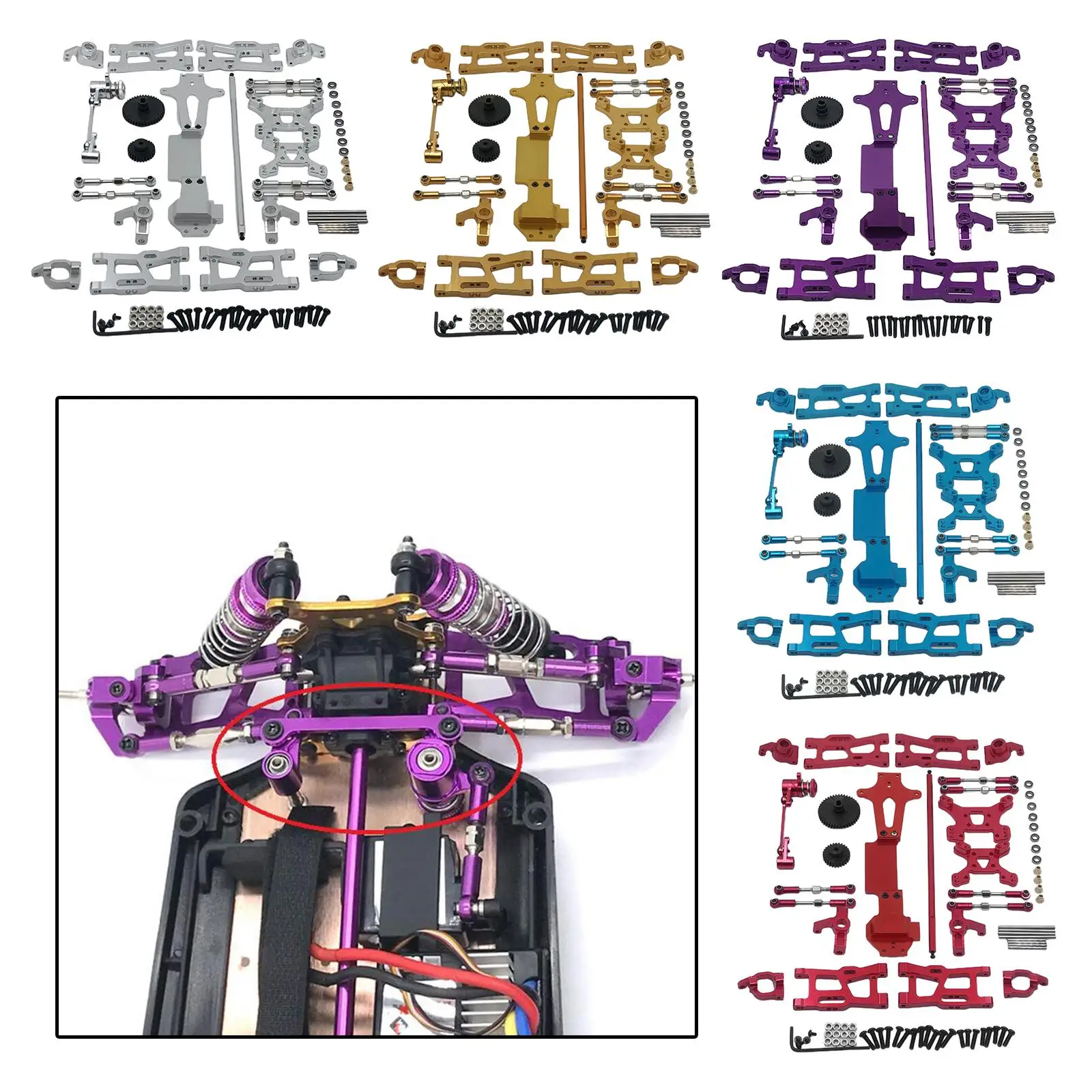 RC shaped Seat ,Front Steering Cup, Rear Wheel Cup , ,Front Rear Shock Mount ,Pull Rod for 144001 1/14 Spare Parts